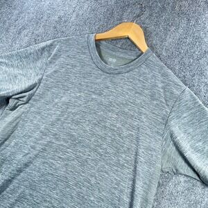 Uniqlo Workout Shirt Mens L Gray‎ Short Sleeve Stretch Workout Training #AB815